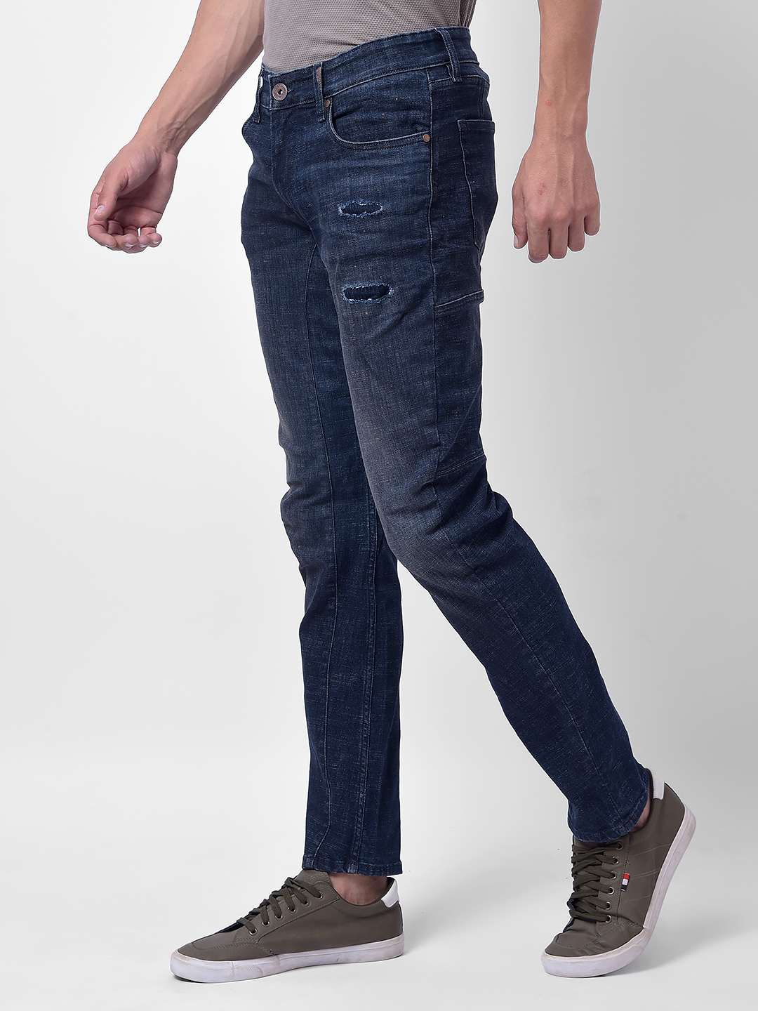 Numero Uno Men Dark Blue Skinny Fit Low Rise Sustainable Jeans